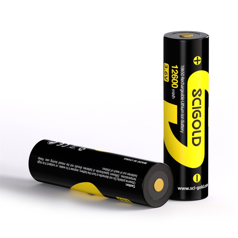 18650 12600mWh Scigold Rechargeable Batteries