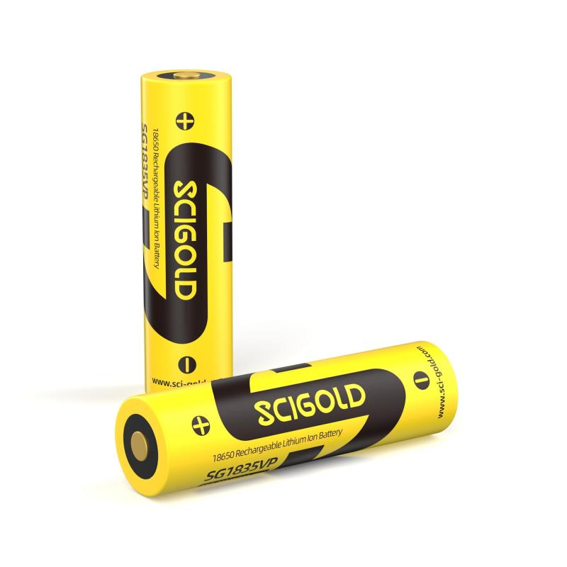 2Pcs Scigold 18650 3500mAh Rechargeable Battery – Flat Top